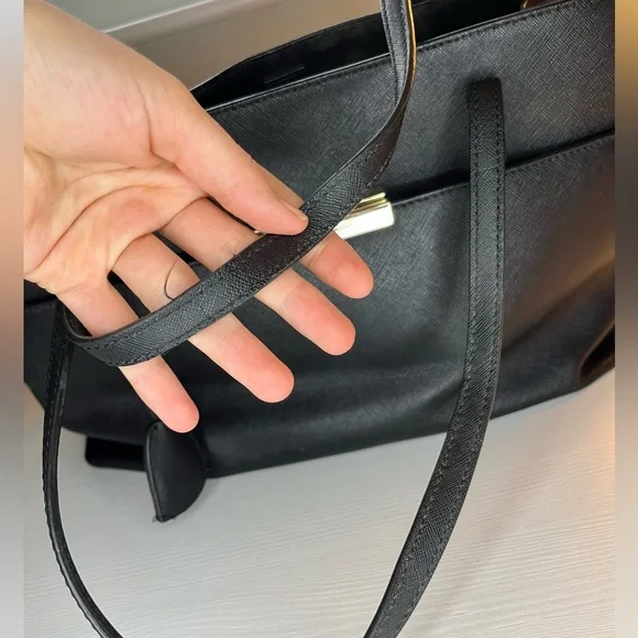 Kate Spade Maiden Way Saffiano Clarke Black Leather Large Tote Laptop Bag - Picture 12 of 12